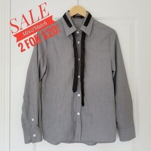 Tao Niu Men's Gray Shirt with Stylish Collar